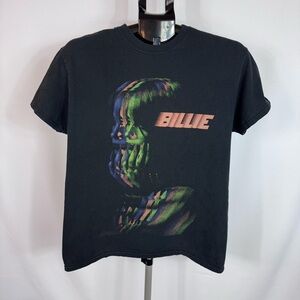 Billie Eilish Graphic T Shirt Black Portrait Band Tee Womens Small Music Merch